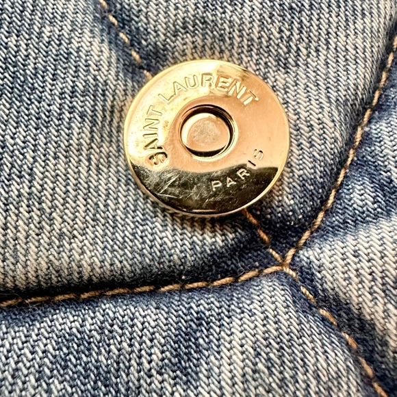 SOLD Saint Laurent Medium Denim Puffer - Picture 7 of 12